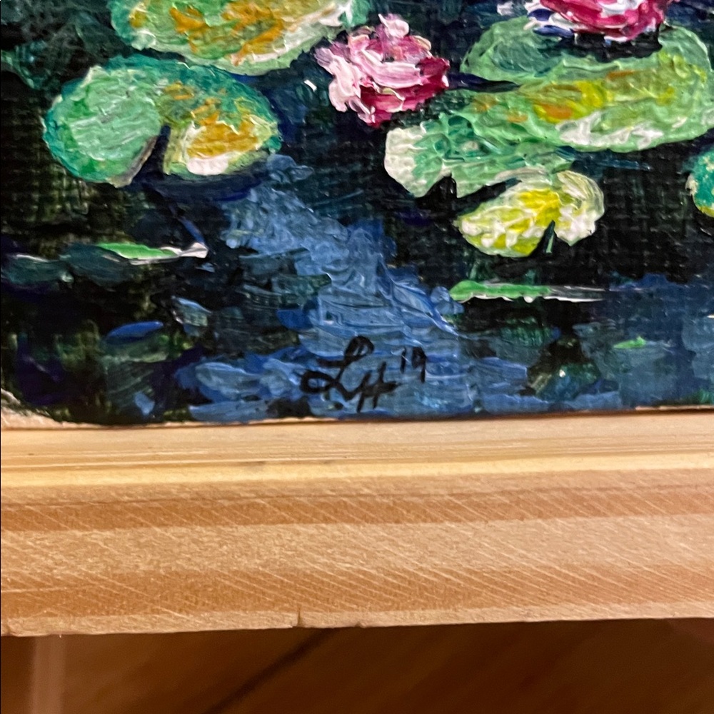Original Artwork! Monet Style Lily Pond Canvas Art - Picture 3 of 5